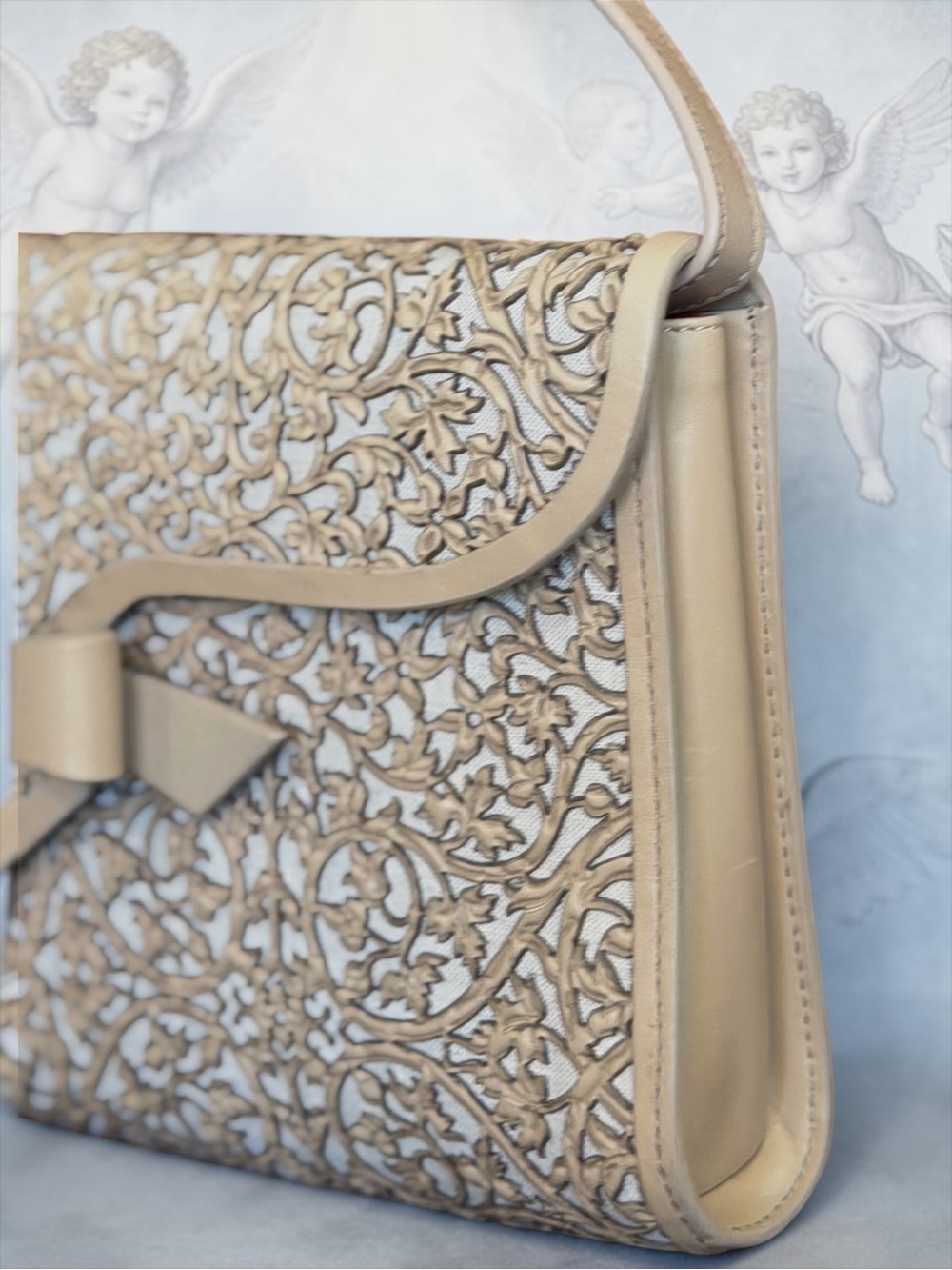 ✨ RARE Christian Louboutin Evita Pampas Laser-Cut Leather Clutch Bag Excellent ✨ - Picture 4 of 12